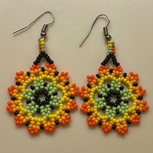 Huichol beaded Mexican Earrings